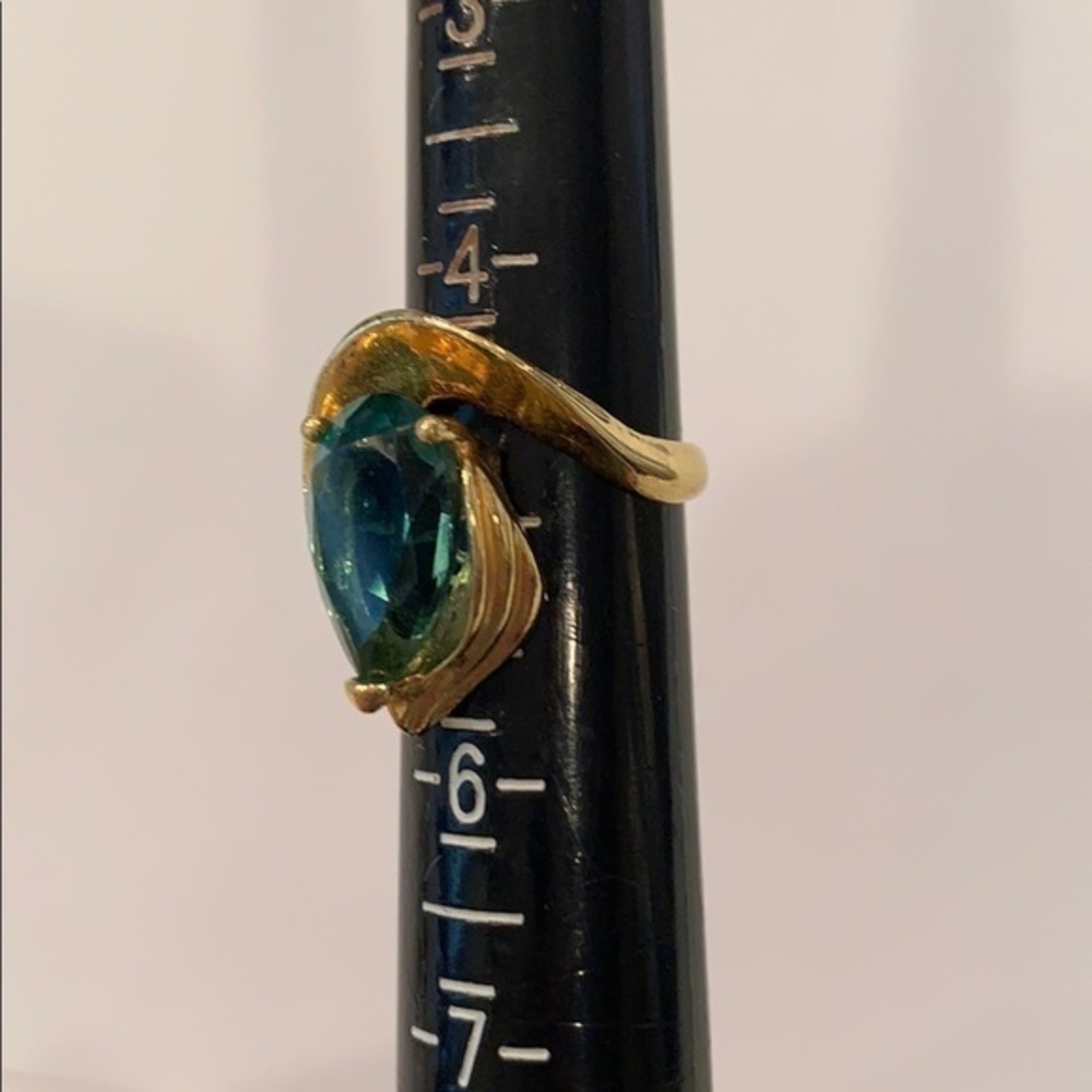 UTC gold vermeil sterling silver 925 modern green - Picture 5 of 9